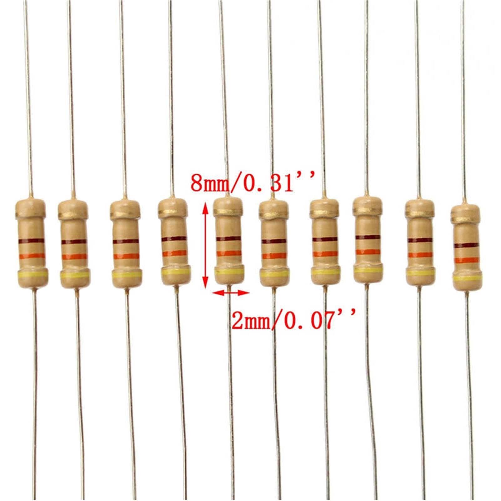 Resistori 1000 pz/Lotto 1/4W 0.25W Kit assortimento di resistori a Pellicola di Carbonio, 2.2 Ohm -2.2 M Ohm Kit assortimento di resistori a Pellicola di Carbonio