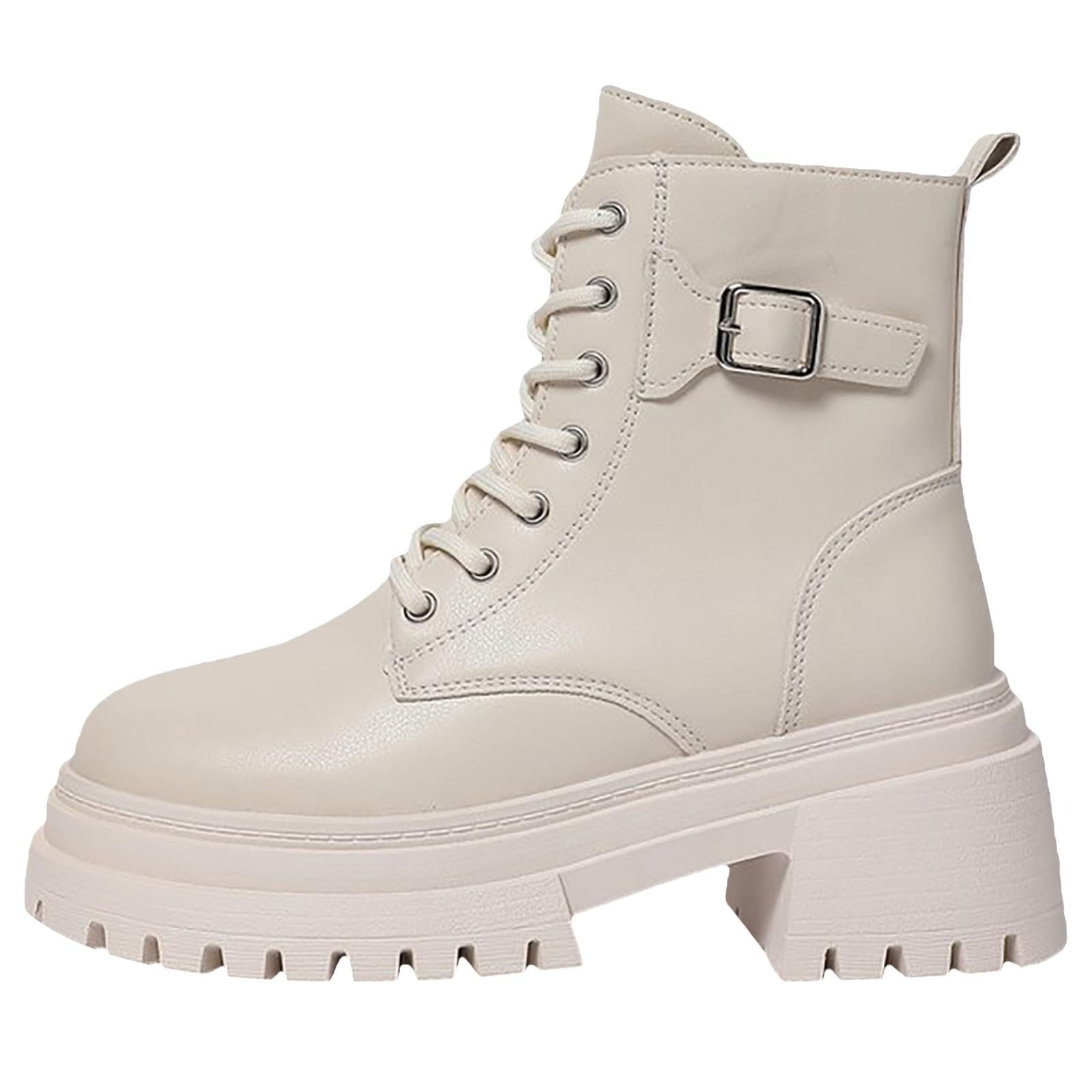 Genérico Botines Mujer Vestir Cordones Plataforma Botas Punta Redonda Elegantes Zapatos Suaves y Cómodos Caminar Bota Casuales Antideslizantes Botin para Otoño Invierno Trabajo Paseo y Uso Diario