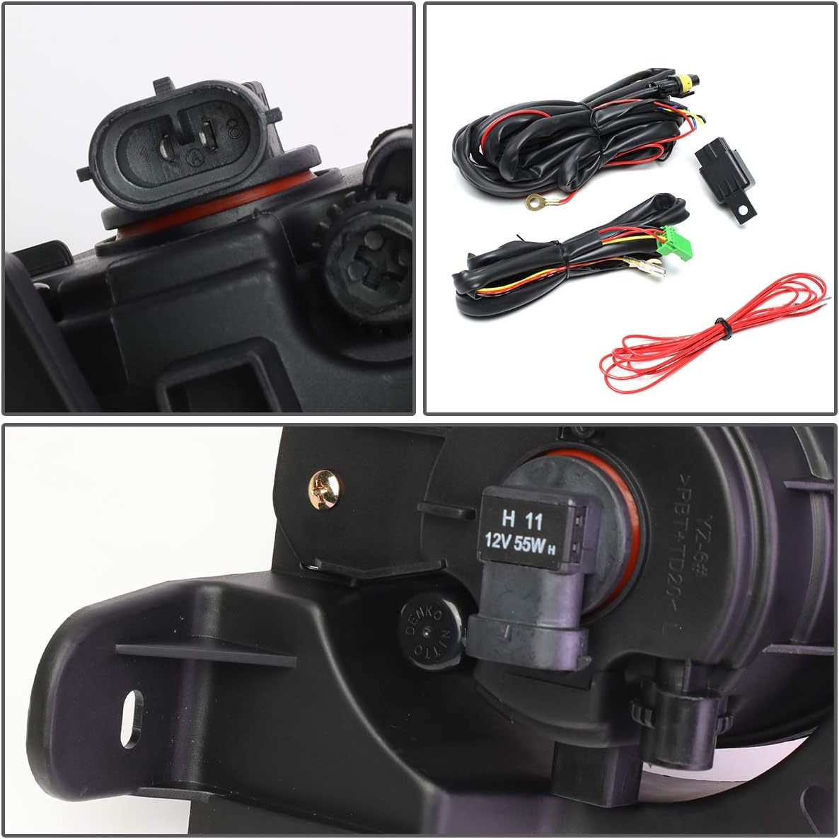 DNA MOTORING FL-ZTL-266-AM Fog Light Driver & Passenger Side Enhance visibility [Compatible with 13-16 Nissan Pathfinder]