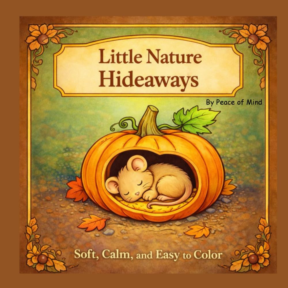 Little Nature Hideaways Coloring Book: Soft, Cozy Coloring Pages of Tiny Creatures in Peaceful Places (Peace of Mind Coloring Books)