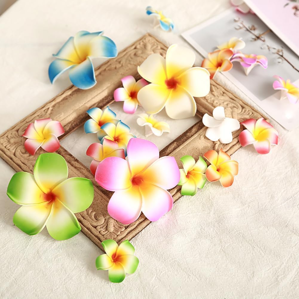 10 Pcs 7cm Multicolor Hawaii Plumeria Clips,Beach Foam Headpieces,Beach Party Hair Clips Artificial Tropical Hairpins for Wedding Beauty Personal Care,Clips Hair Accessories - Image 4