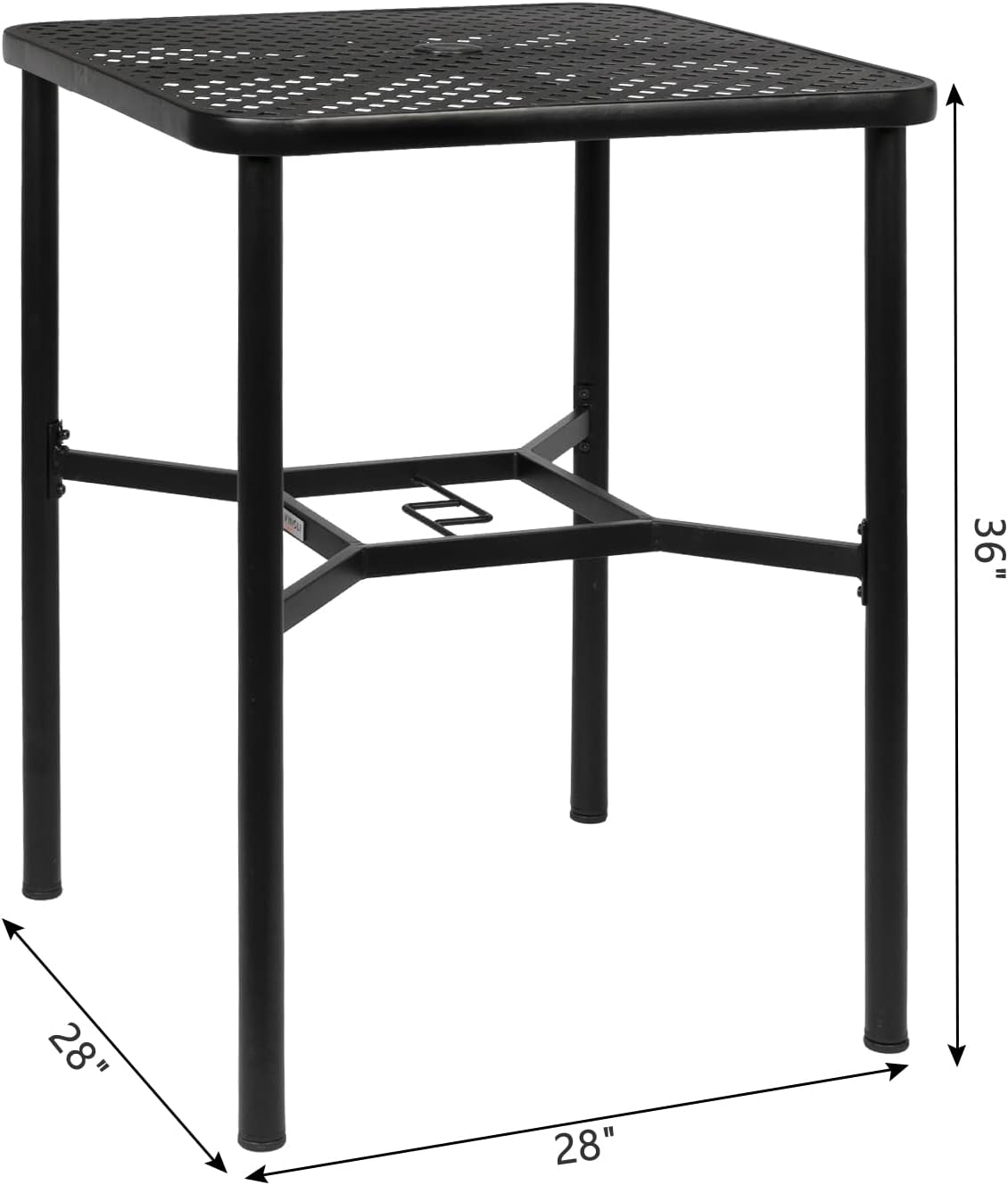 VINGLI Outdoor Bar Table with 1.57" Umbrella Hole Bistro Table Metal Frame Patio Bar Table, Outdoor Bar Height Table, Patio Coffee Table : Patio, Lawn & Garden