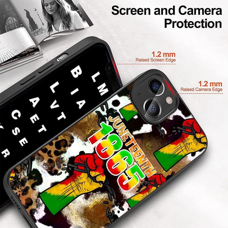 Miniatura 3 de Juneteenth 1865 Power Hand Leopard Cow Break Chain Funda compatible con iPhone 16 15 14 13 12 11 Pro Max Galaxy S25 S24 S23 S22 S21 FE Ultra Plus