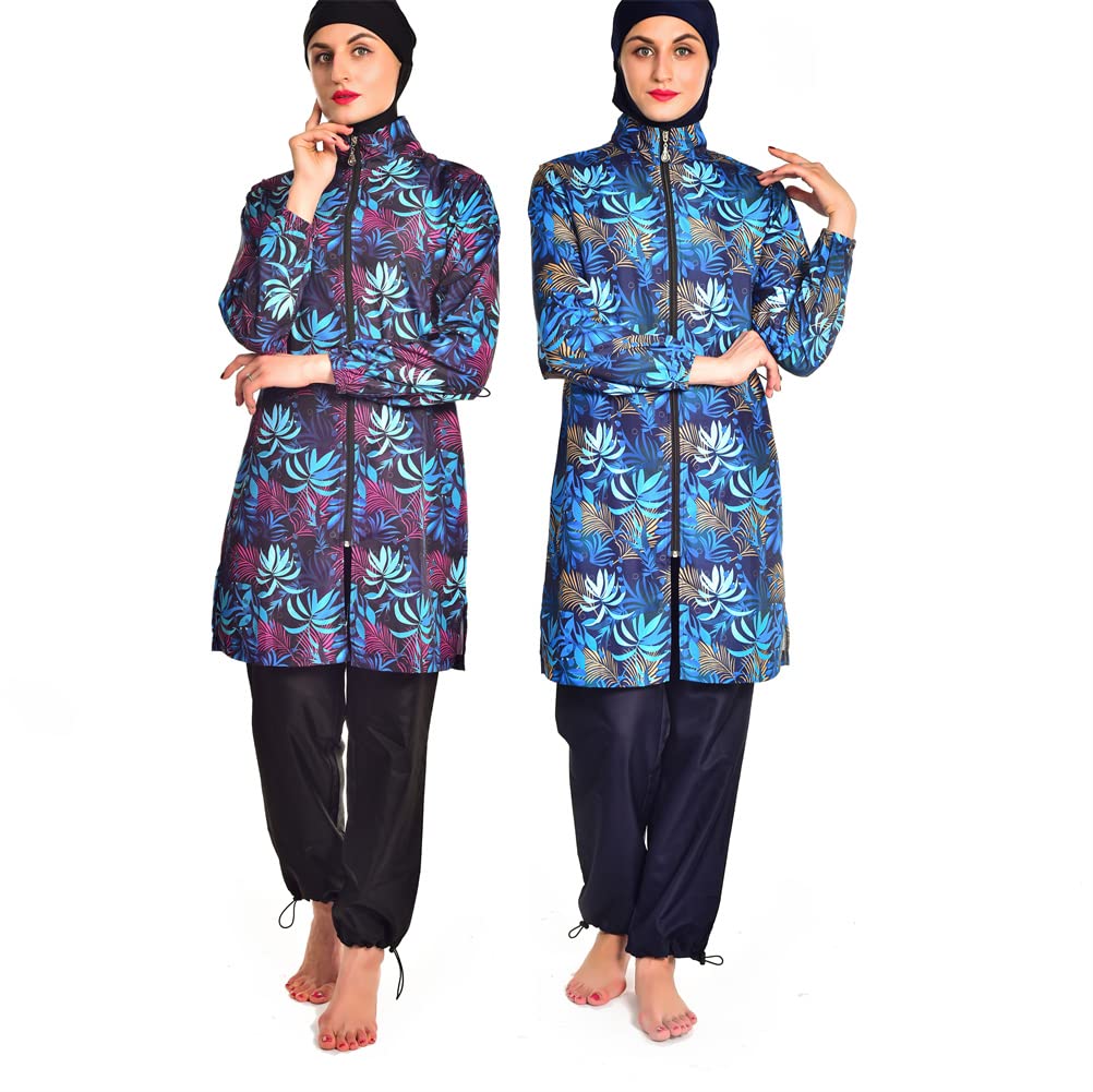 Costumi da bagno musulmani per le donne plus size costumi da bagno con Hijab islamici costumi da bagno modesti Burkini stampa floreale