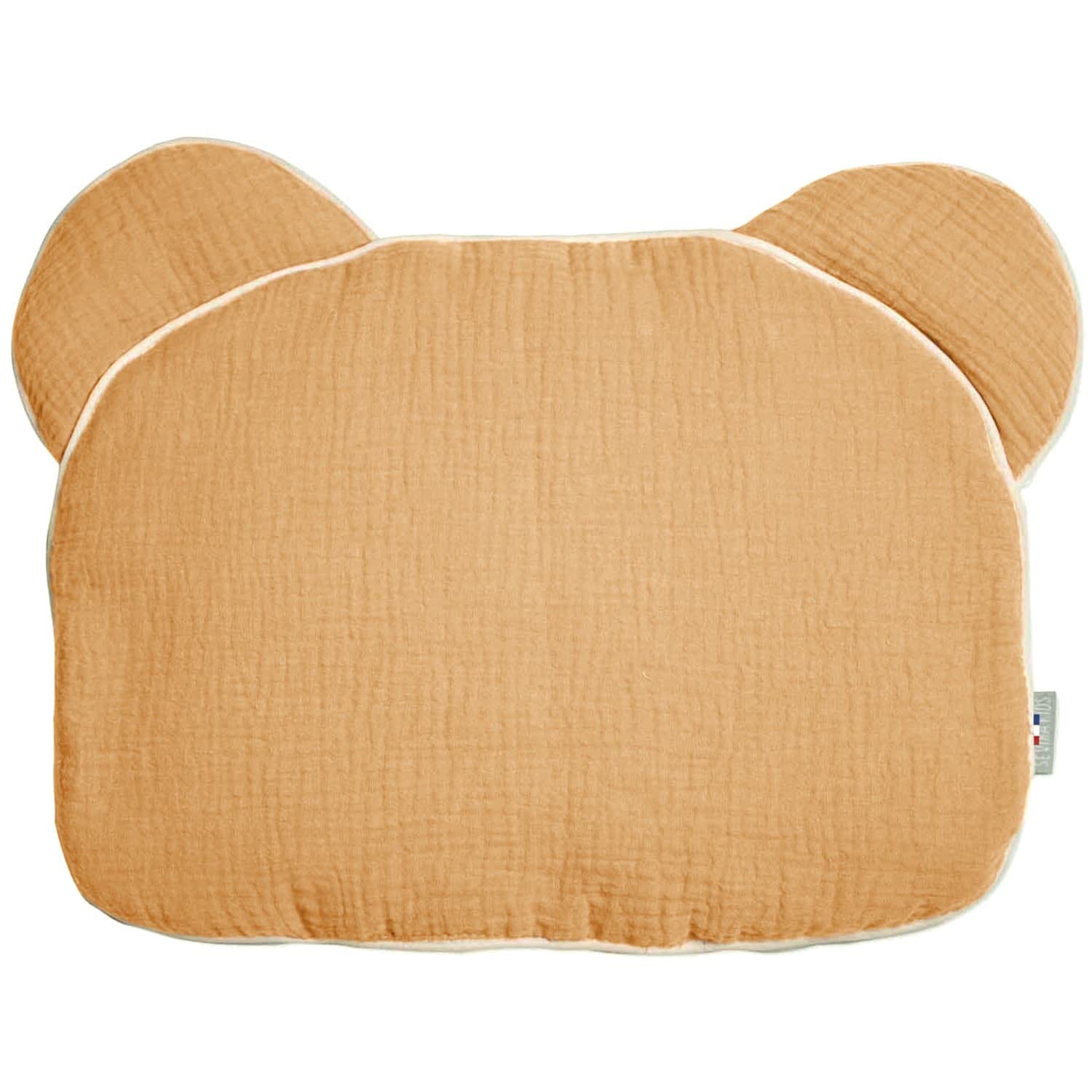 Sevira Kids – Almohada de bebé plana de osito de gasa de algodón, Cojines Infantiles, Almohada Niño, Jeanne Made in France