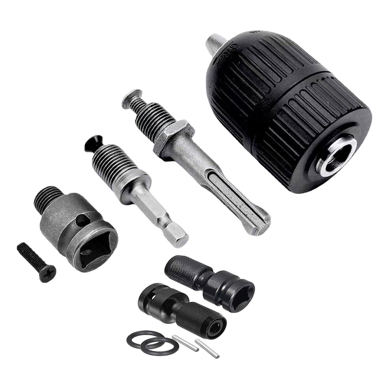 Pixzcsa Keyless 1/2 Drill Adapter Converter Facilitates Quick Task Switching With Reliable 2-13Mm Compatibility 1/4 Hex Shank Lock Key For Electric Drill