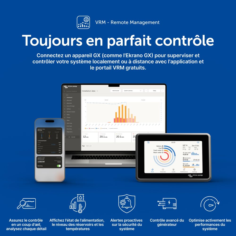 Victron Energy MultiPlus 230V, 5000VA 24-Volt Convertisseur à Sinusoïde Pure et Chargeur de Batterie 120 ampères