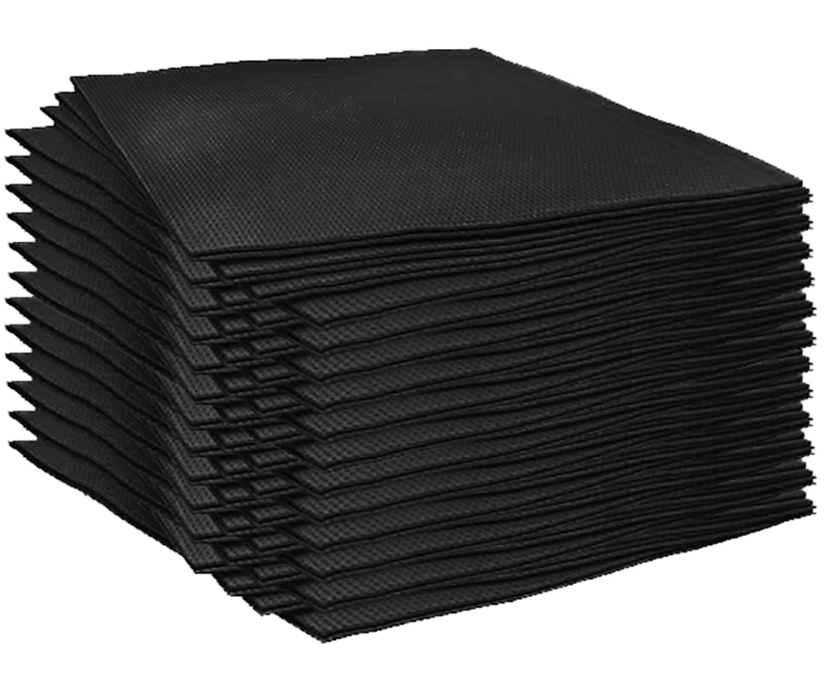 Hildbrandt 50 Premium Black Dental Bibs, 13x18 Sized Disposable 3 Ply Patient Bib, Waterproof Tattooing or Piercing Bibs for Adult, Tray Cover, Napkin