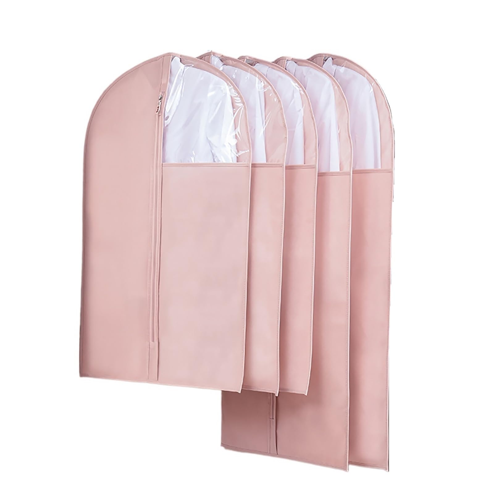 Garment Bags， 2-pack, Zippered Clothing, Suitable for Coats, Dresses, Jackets(Pink,57 * 110cm/22 * 43in)