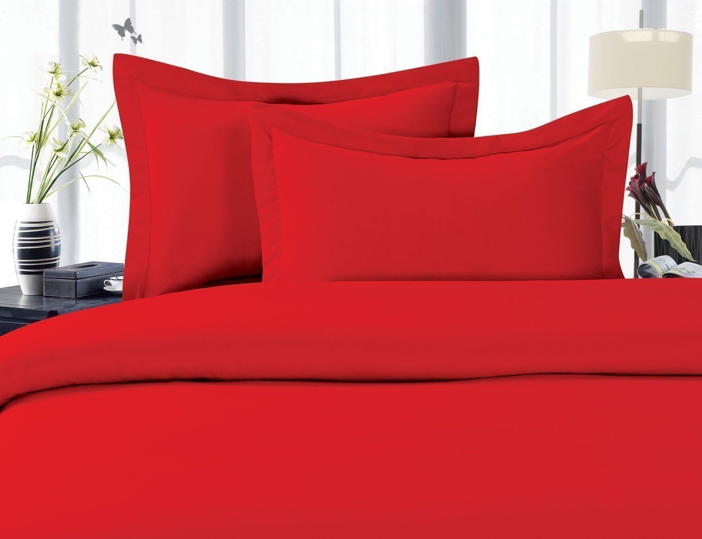 Elegant Comfort 1500 Premier Hotel Quality Super Soft Wrinkle Free 2-Piece Duvet Cover Set, Twin/Twin XL - Red