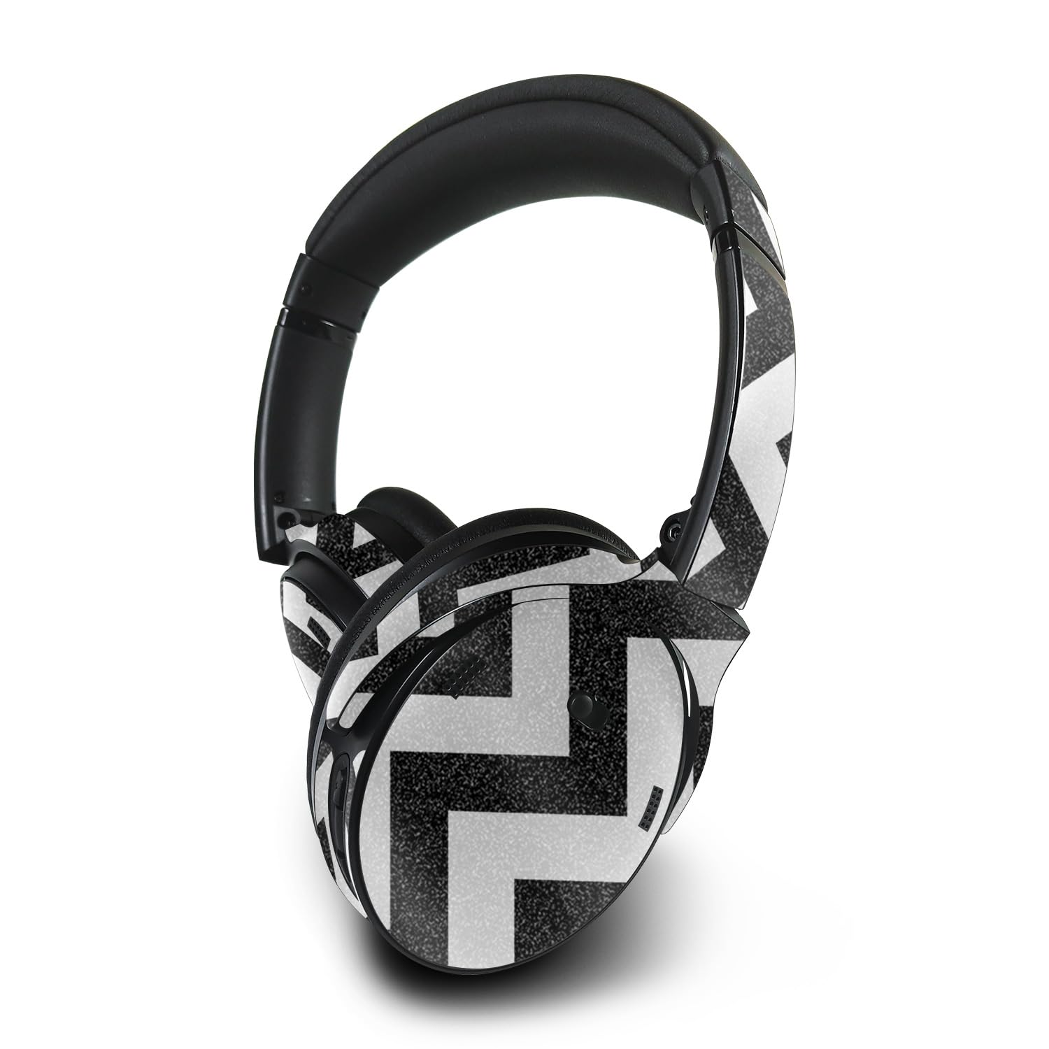 MightySkins Glossy Glitter Skin Compatible with Bose QuietComfort 45 Headphones Black Chevron | Protective, Durable High-Gloss Glitter Finish | Easy to Apply | Made in The USA