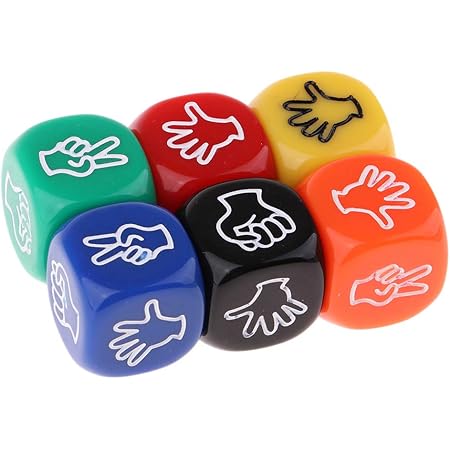 Générique Sharplace 6pcs Dés de Doigt-Jeu de Devinettes Différentes Couleurs Dés à 6 Faces 1-6 pour Jeux de Rôle Cadeau Enfants, Taille de Dés: 20 x 20 x 20 mm