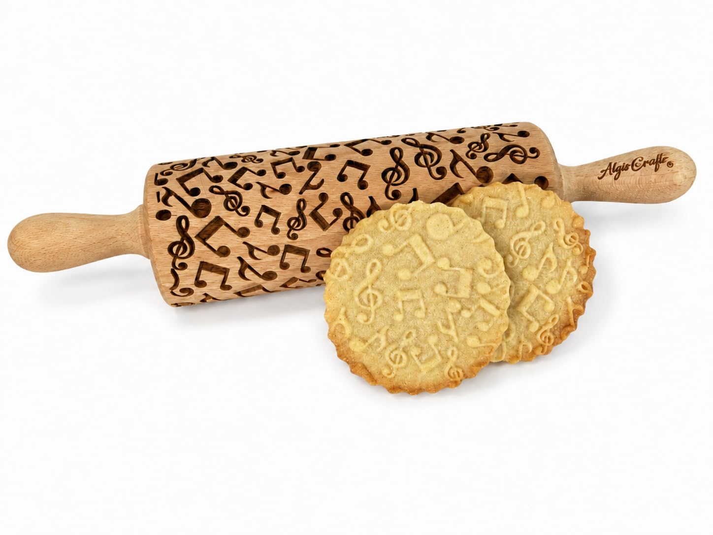 Rouleau à pâtisserie décoratif notes de musique pour biscuits DIY