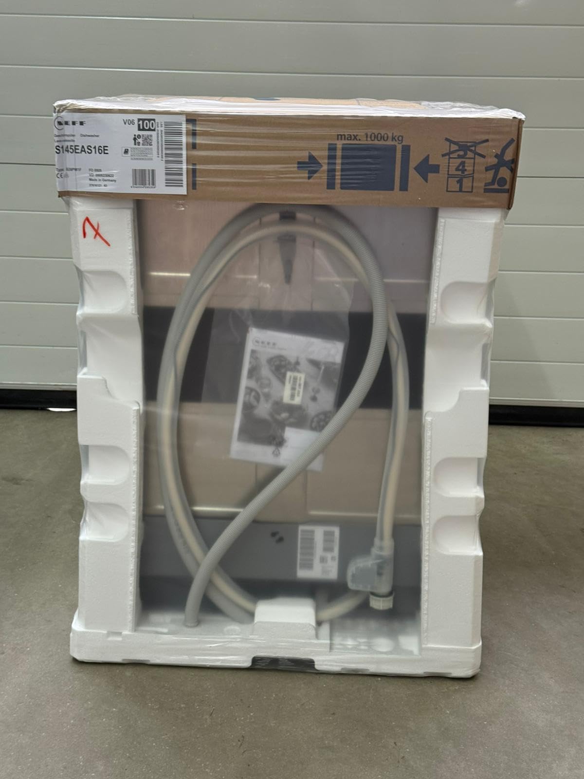 Neff S145EAS16E, N 50, inteligentna zmywarka do naczyń, częściowo zintegrowana 60 cm, zmywarka, wyprodukowano w Niemczech, kosz na sztućce, bardzo cichy, otwarty, intensywne czyszczenie w temperaturze