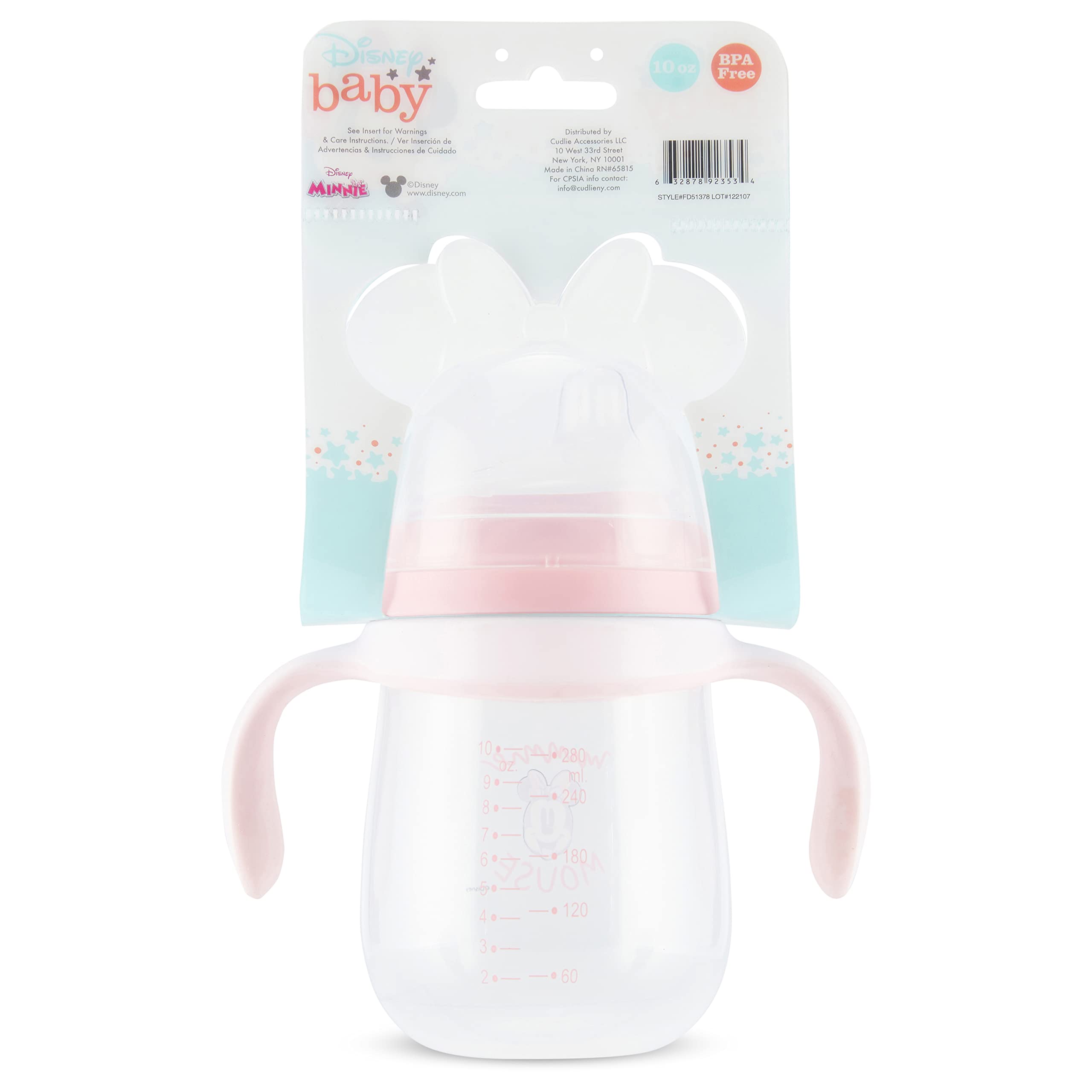 Disney Sippy Cups for Toddlers, Learner Sippy Cups for Kids with Pacifier, BPA-Free Trainer Cup with Handles, Leak-Proof Minnie Mouse and Mickey Mouse Sippy Cups, Perfect Unisex Gift for Children