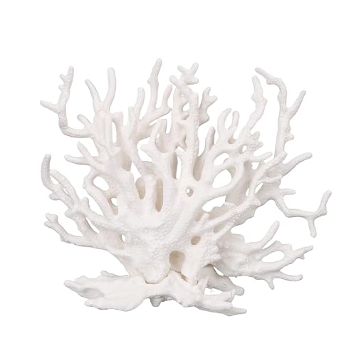 Tinoaly Fish Tank Decorations, White Resin Coral Reef Decor Creative