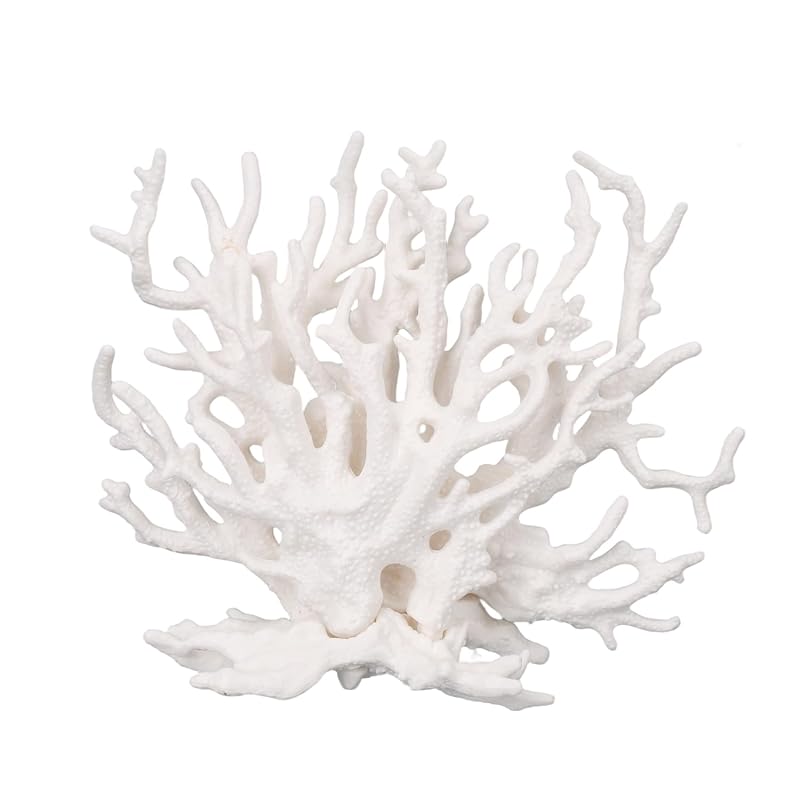 Enfeite de Coral Branco para Aquário em Resina Tinoaly L35004