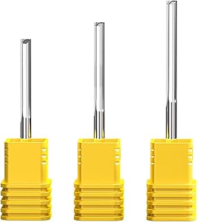 Frez prosty, 1 szt. 3,175 / 4 mm podwójne rowki frez prosty końcowy frez z z węglika wolframu do drewna MDF twarde drewno akryl PCW (wymiary: 4 x 17)