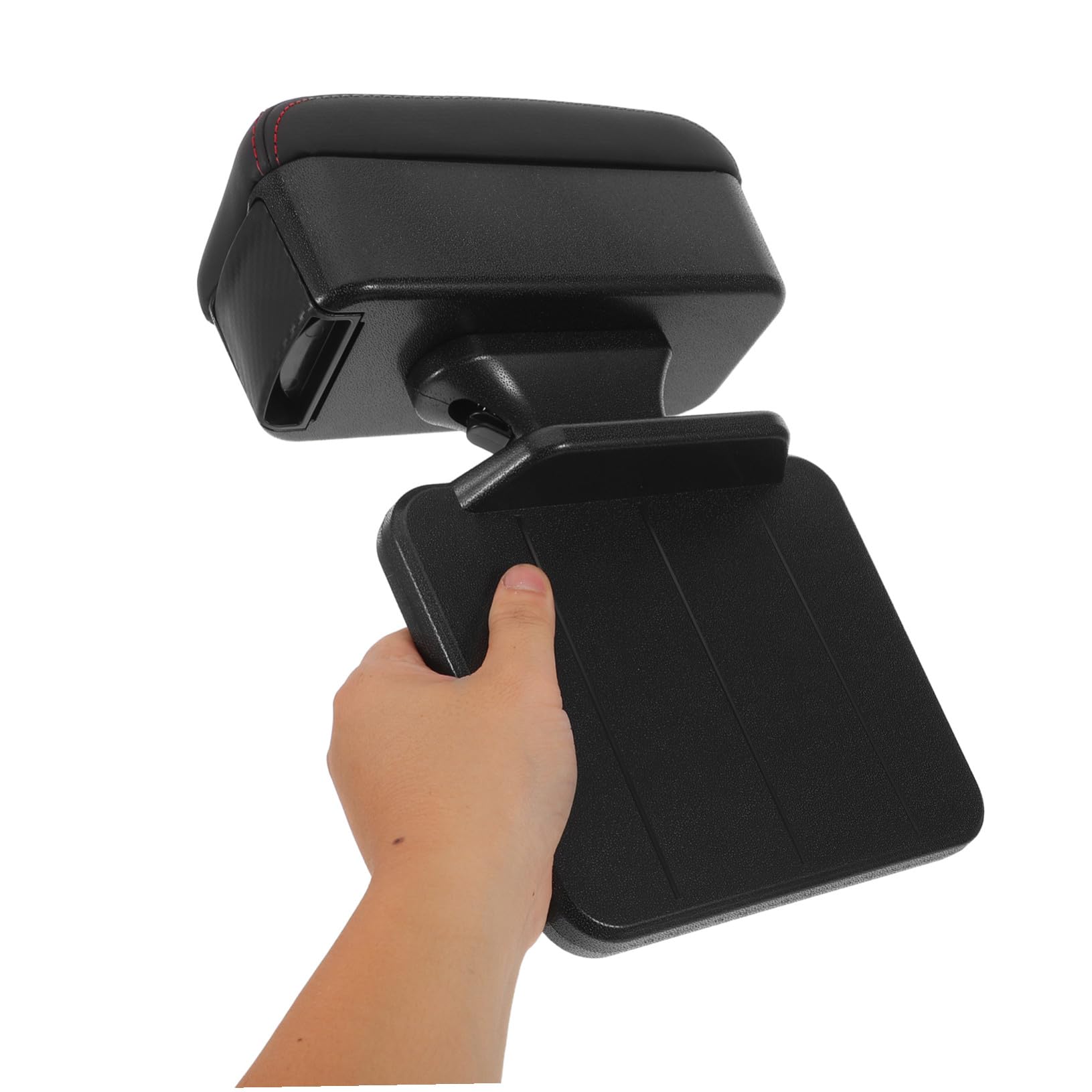 ORFOFE Box Portaoggetti Bracciolo Auto in PU Resistente Organizer Consolle Centrale Regolabile con Vassoio e Poggiabraccio Morbido Accessorio Interni di Qualità per Viaggi e Uso