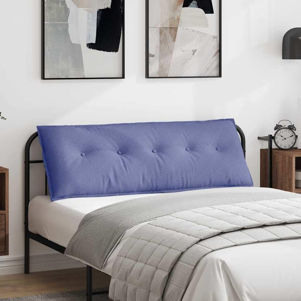 Cojín de respaldo de tela azul vaquero, 140 x 19 x 50 cm, con cremallera y relleno de poliéster