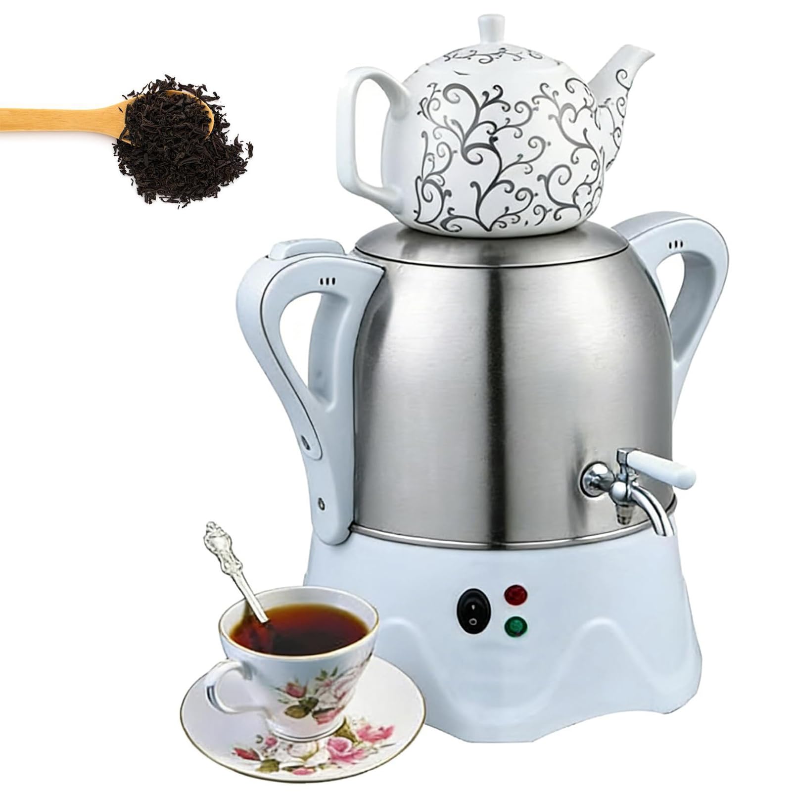 Samovar électrique 3L et théière céramique 1L 2000W pour la maison