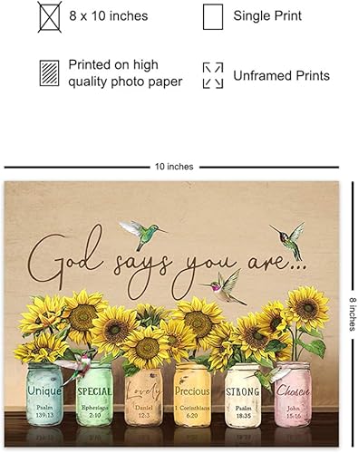 Miniatura 9 de Christian affirmation Wall Art LARGE 11x14 - Inspirational Bible Verse - Religious Decor for Women - positive Quote Scripture Wall Decor - Catholic