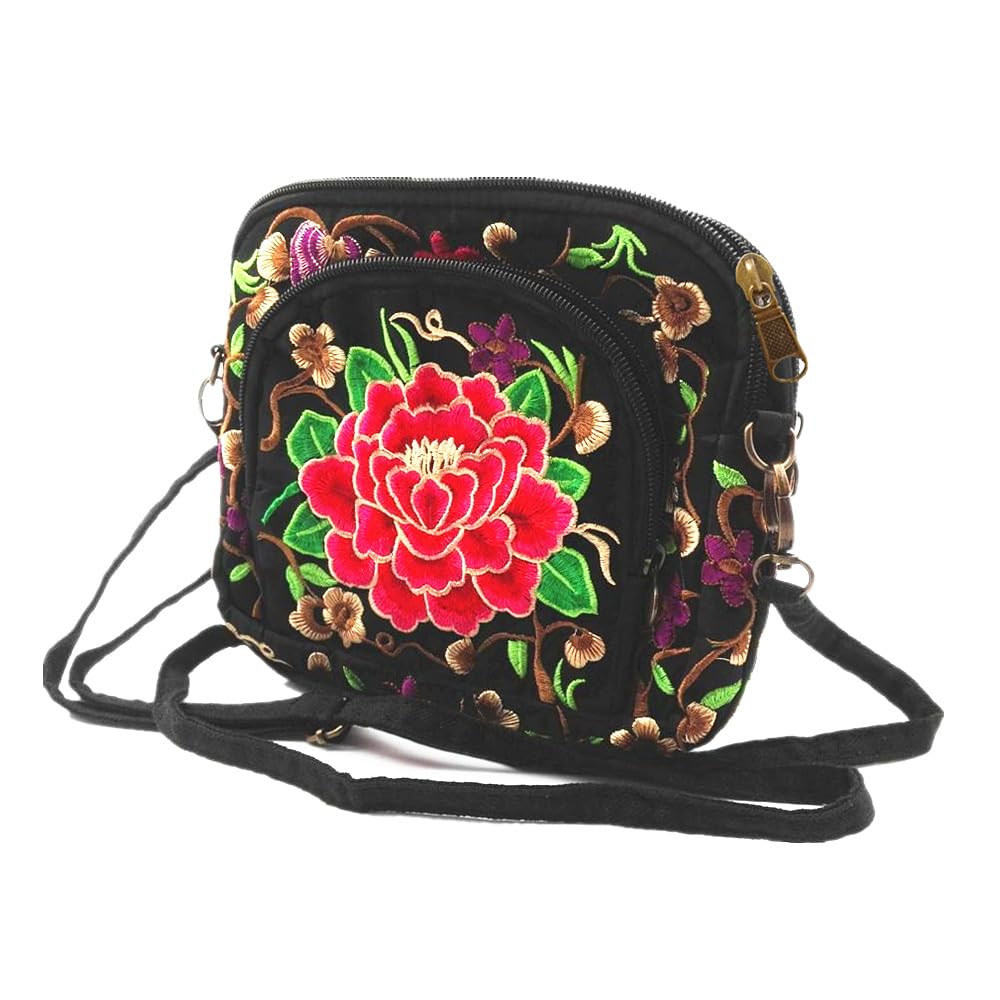 Embroidered Women Floral Handbags Embroidery Purse Vintage Hobo Tote Bag Ethnic Shoulder Bag