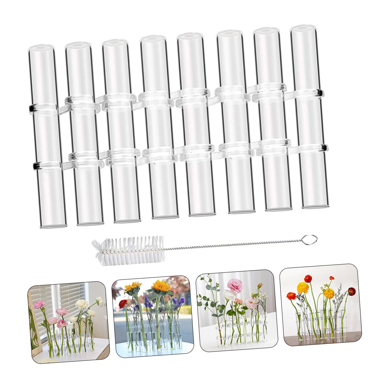 Vase Verre Transparent pour Propagation de Plantes Hydroponiques Grandes avec Crochet pour Décoration Intérieure Bureau et Jardin