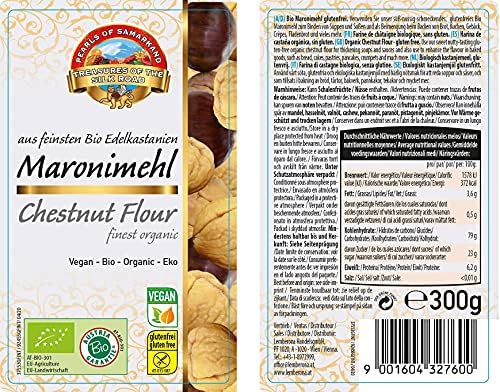 Organic Chestnut Flour 6 x 300g  from Sweet Chestnuts, Gluten-Free, Vegan Raw-Food