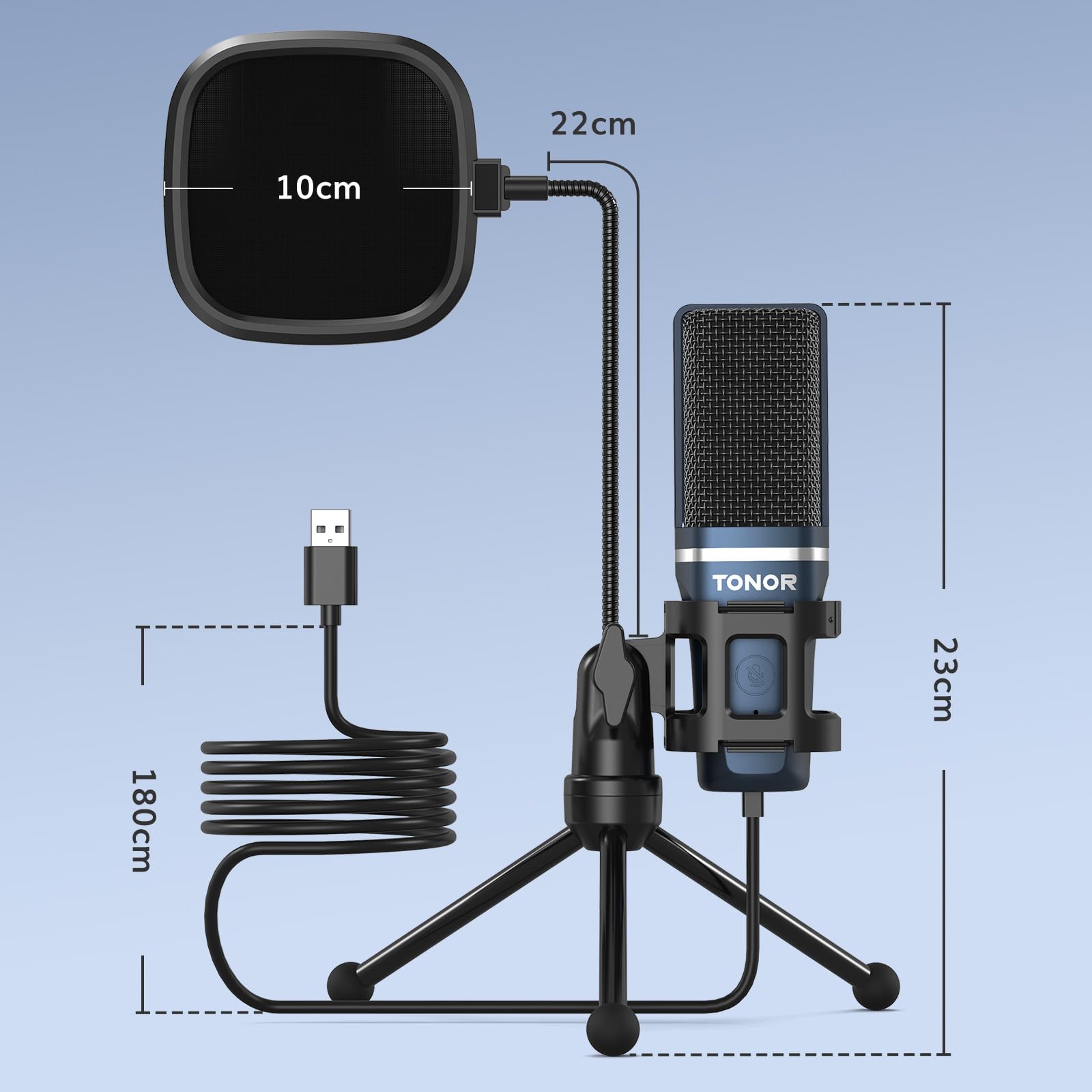 TONOR USB Gaming Mikrofon Set (Black)