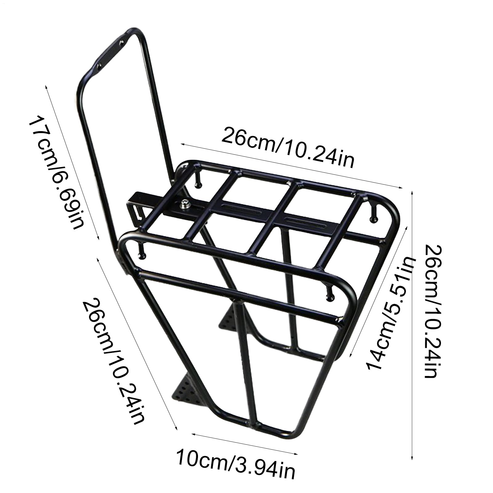 Przedni Bagażnik Roweru Szosowego Bagażowy Podnóżek Sprzęt Rowerowy | Aluminiowy Bagażnik Ładunkowy Do Roweru Do Kempingu, Wędkarstwa, Sportu, Bagażu, Rodziny I Rowerowych Wypraw