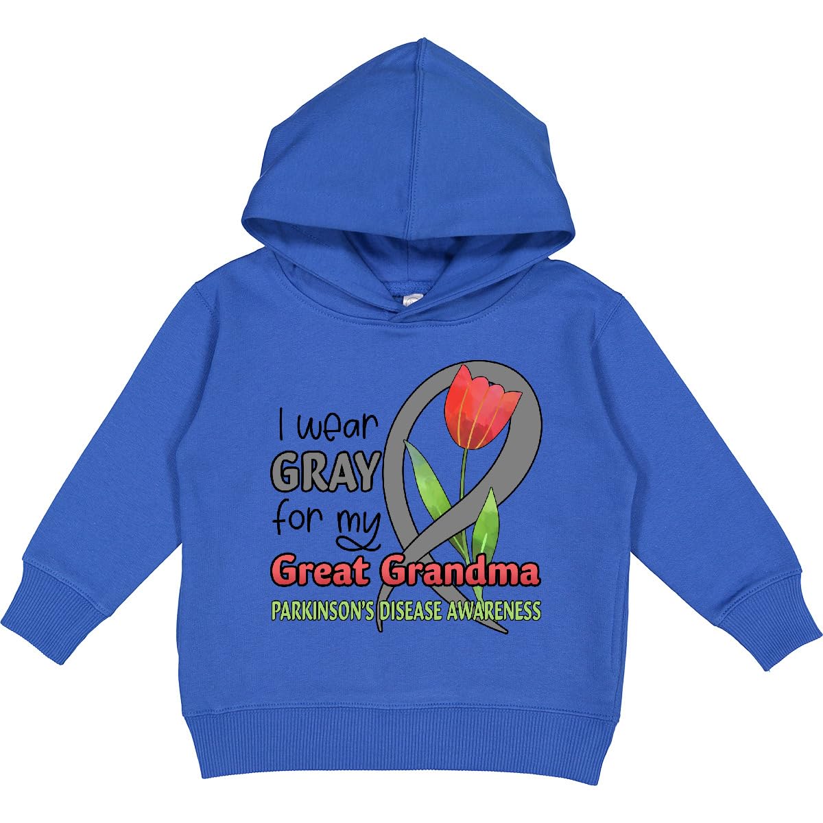 inktastic I Wear Gray for My Great Grandma- Parkinsons Disease Awareness with Tulip Toddler Hoodie 5-6 Royal 450cd