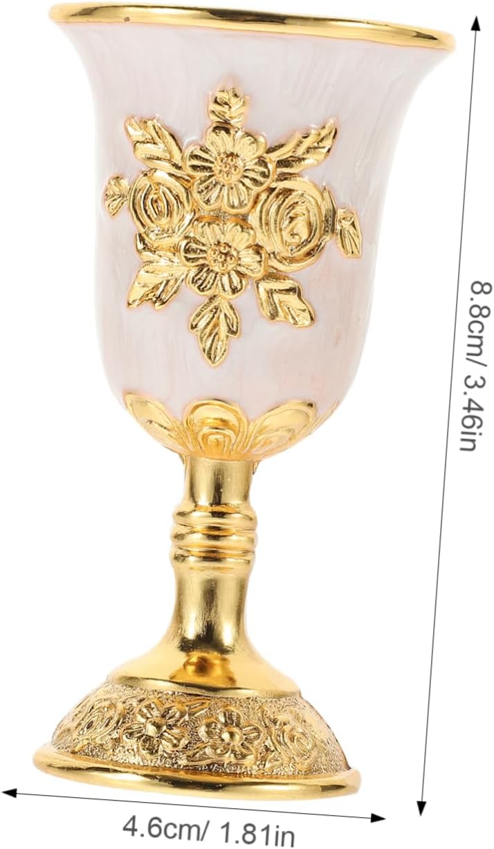Vintage Chalice Goblet, Sacrifice Cup,High-end Wine Glasses Red Wine Goblet Chalice Cup Witchcraft Cup Wine Container Cup Embossed Goblet Multi-Function(White,8.80X4.60X4.60CM)