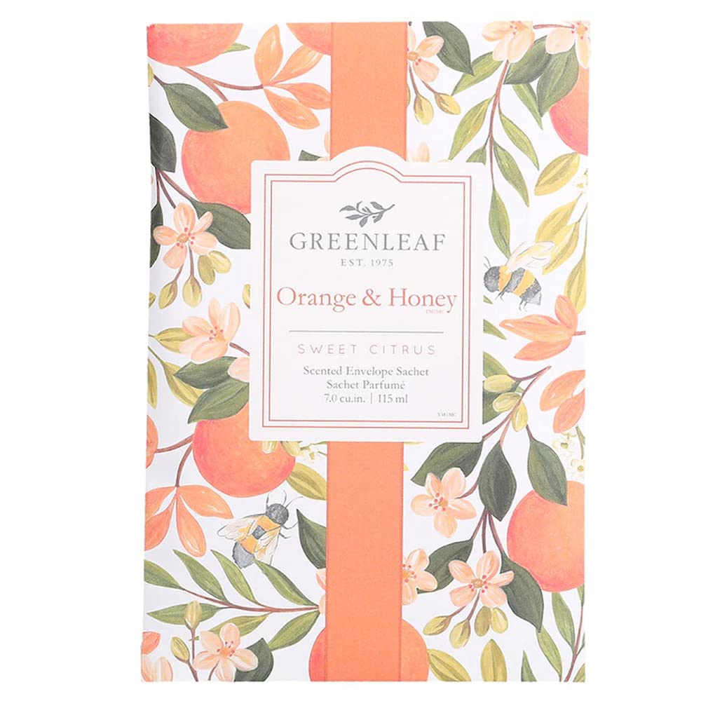 5x Greenleaf - ORANGE e HONEY - Sacchetto Profumato per Armadi - Pacchetto da 5 sacchetti 11,7 x 17 cm - Fragranze e profumi per la casa + in OMAGGIO 2 Tisane Funzionali Viropa