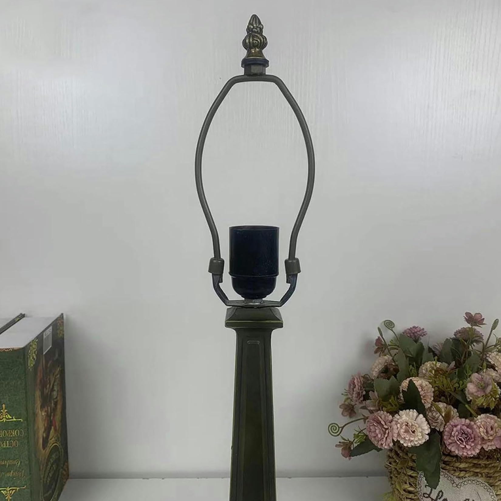 XENITE Sostituzione base lampada, solo portalampada in resina ricambio, zoccolo per illuminazione, 1 interruttore, altezza 20 pollici, per paralume in vetro colorato stile Tiffany da 12 pollici（1pc）
