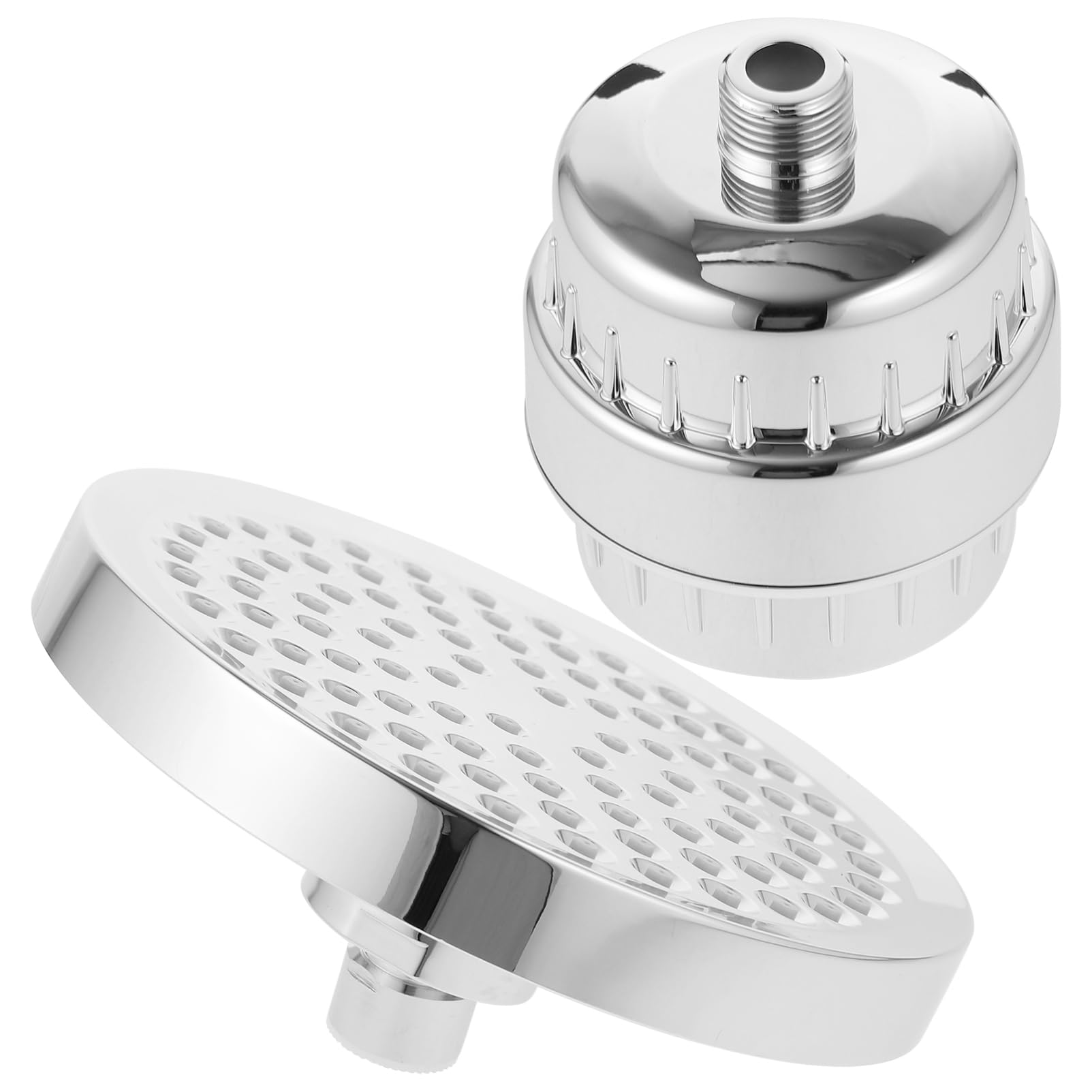 TOPBATHY Filtro de Ducha Sistema Anti Deformación para Agua Dura 15 Niveles de Filtración, Cabezal Rotativo de 6 Pulgadas en Abs y Algodón para Baño