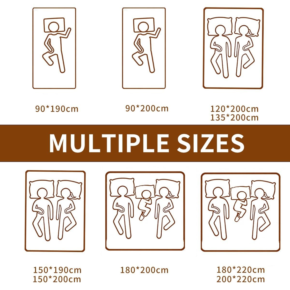 OBONG Matratzentopper 90x200cm/140x200cm/200x220cm Gewaschene Baumwolle Matratzen-Topper Ultra Soft Sojafaserfüllung Matratzenauflage 10cm Höhe Mit Bändern(B,TWIN-90X190cm)