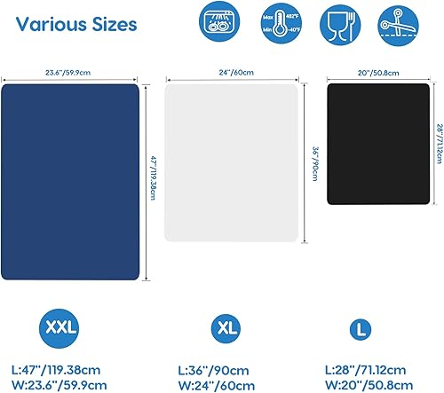 Miniatura 9 de AECHY Alfombrillas de silicona para encimera de cocina de 47 x 23.6 x 0.08 pulgadas, tapete resistente al calor más grande enviado enrollado para