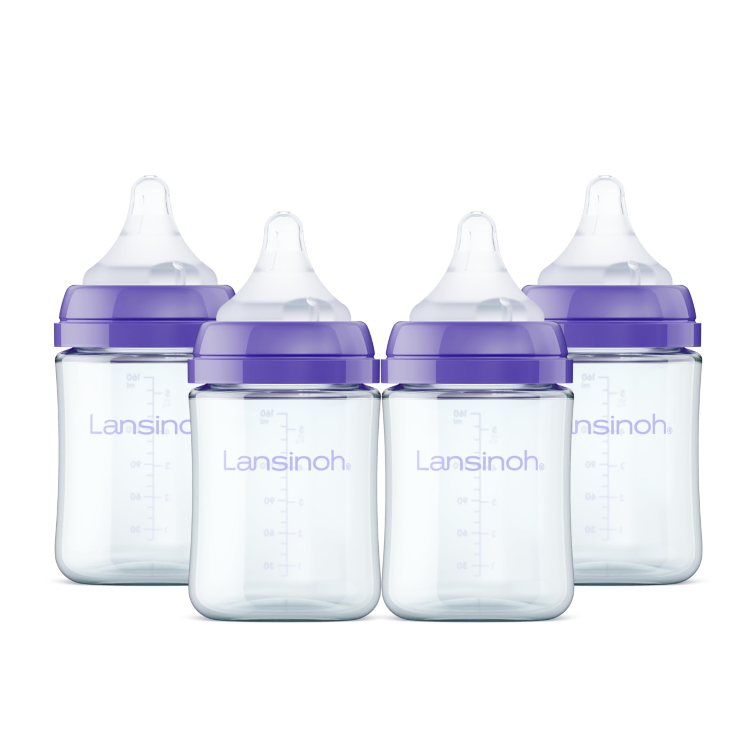 Amazon.com : Lansinoh Anti-Colic Glass Baby Bottles, 5 Ounces, 4