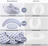 2-in-1 Nursing Pillow, XXL Pregnancy Pillow, Side Sleeper Pillow for Baby, Pregnancy Pillow with Inner Pillow and Cotton Nursing Pillow Cover, Pillow, Pregnancy Nursing Pillow, Baby, Small (Blue) - 5