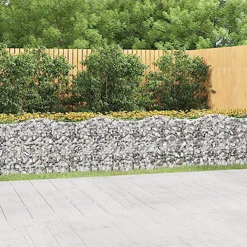 Jardinière surélevée pour jardin, bac à plantes, balcon, parterre surélevé, gabion avec arche surélevée, 600 x 50 x 100 cm, en fer galvanisé, pour terrasse, jardin de toit, jardin d'hiver, montage