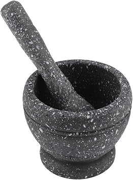 Plastic Mortar and Pestle Set, Small Granite Simulation Grinder Bowl Spice Grinder Manual Herb Grinder Herb Crusher Kitchen Mortar and Pestle Kit