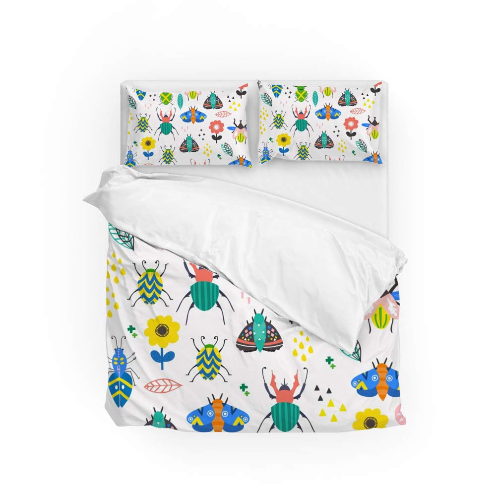 Parure de lit ambiance nature scandinave fleurs pour une chambre parentale cocooning