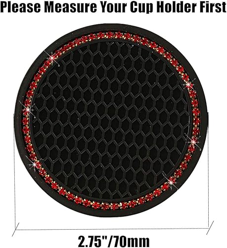 Miniatura 4 de Hanemia - Juego de 2 ostentosos portavasos universales para automóvil diseño de diamantes de imitación para soporte de vasos de 275 pulgadas juego