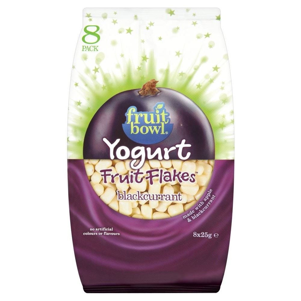 Fruit Bowl Yogurt Fruit Flakes Blackcurrant (8x25g) Pack