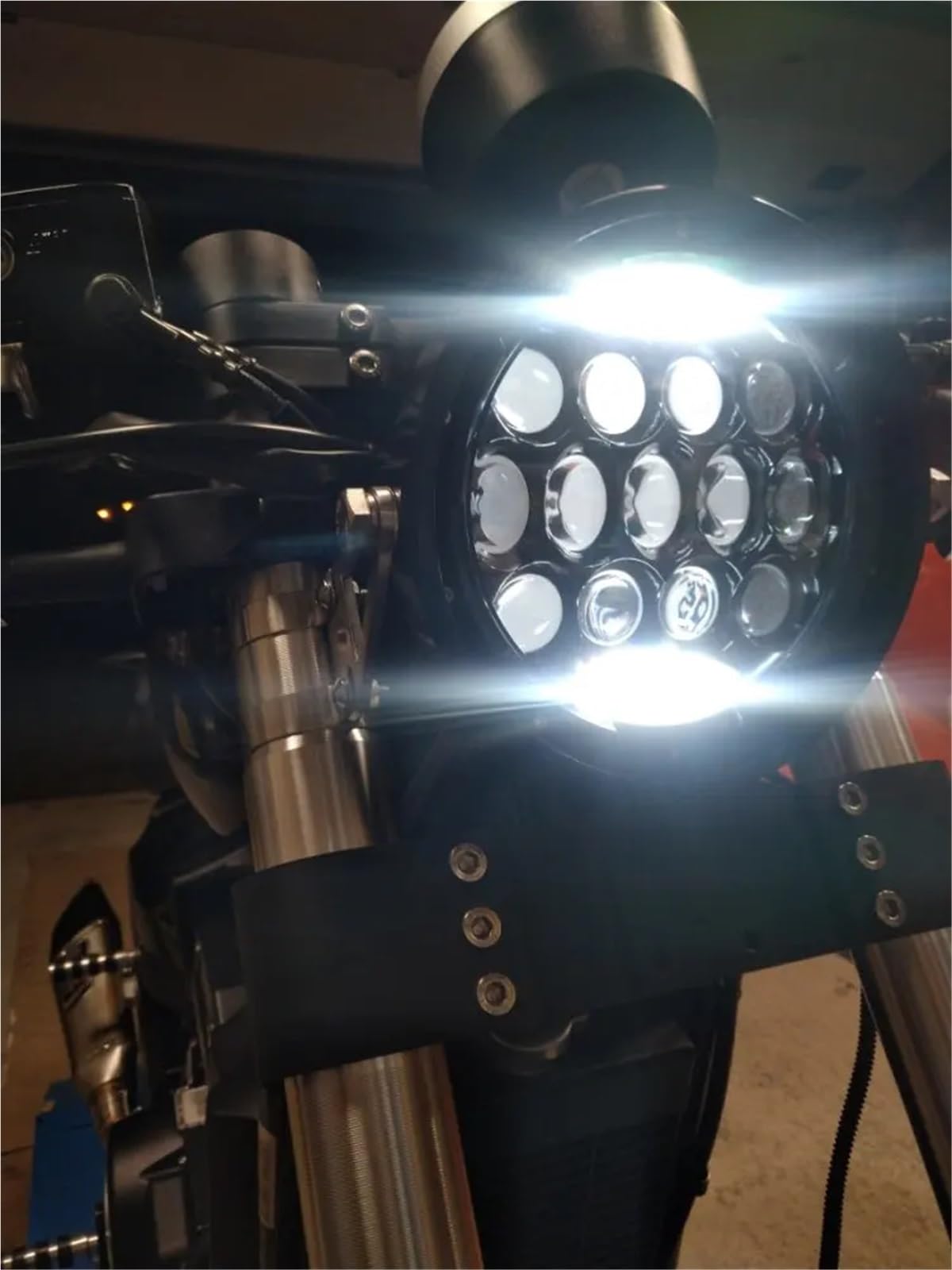 Moto Faro Fanale per Cafe per Racer per Suzuki Faro Rotondo Universale da 7 Pollici per Moto