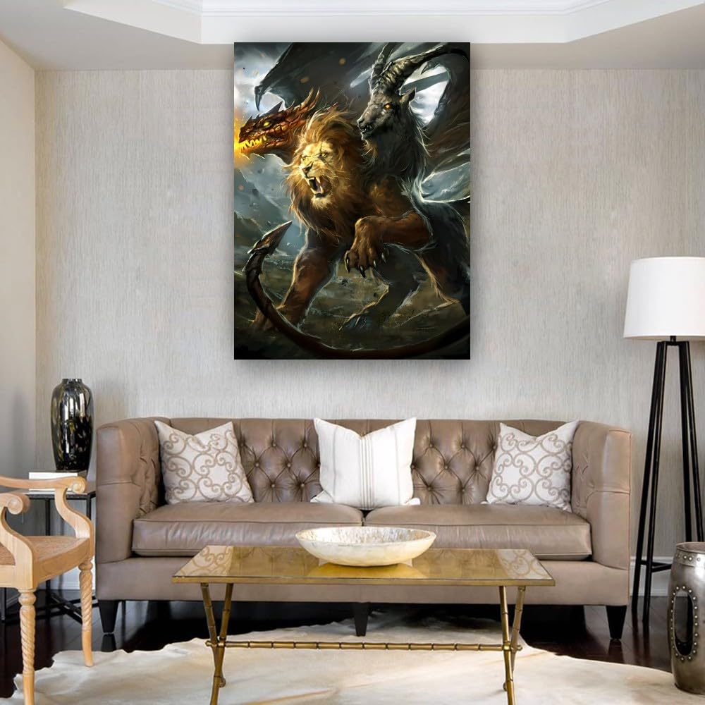 Amazon.com: Binyeen Greek Mythology Chimera Posters Art Deco