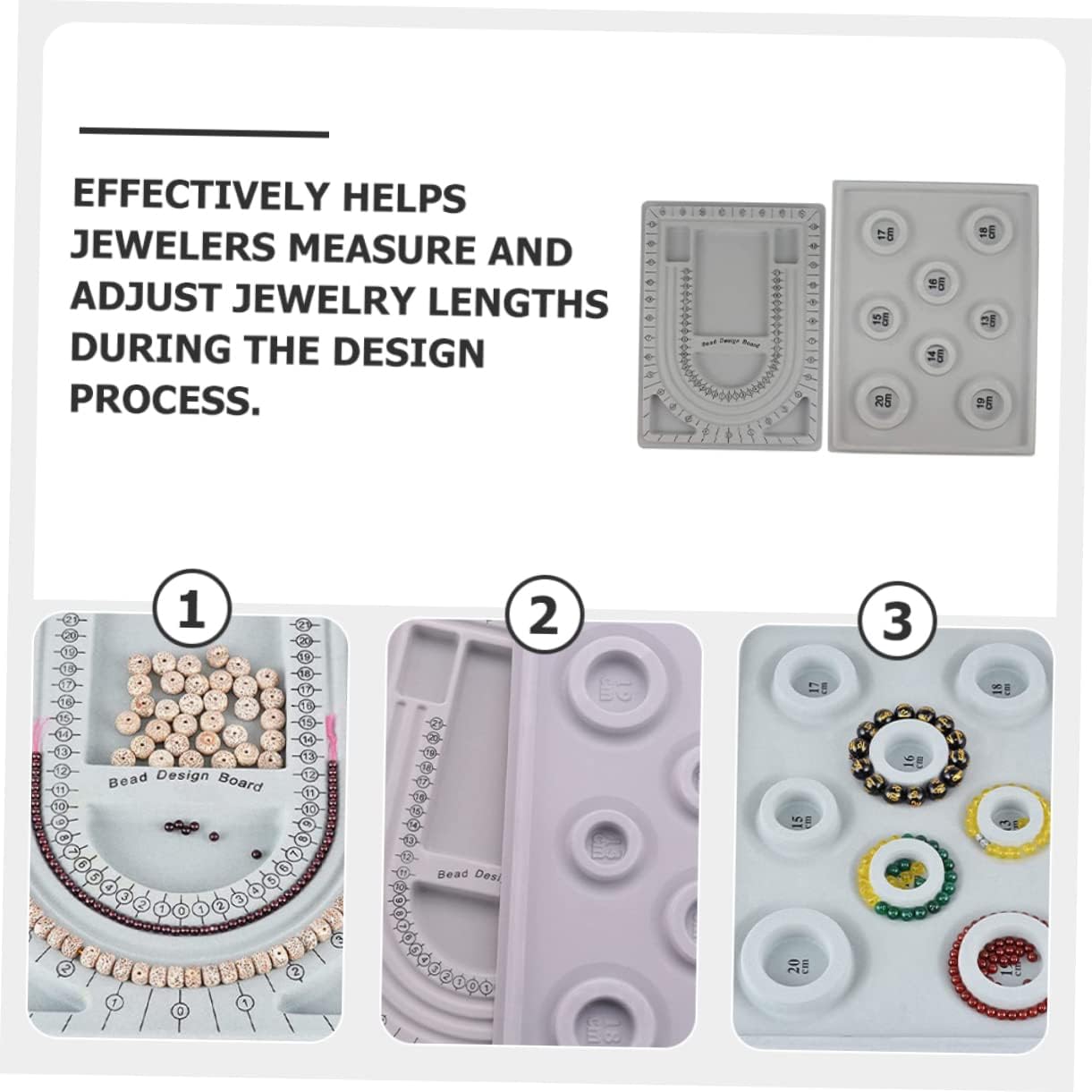 CORHAD 2pcs Bracelet Measurement Board Tray Necklace Design Board Jewelry Making Kit Bead for DIY
