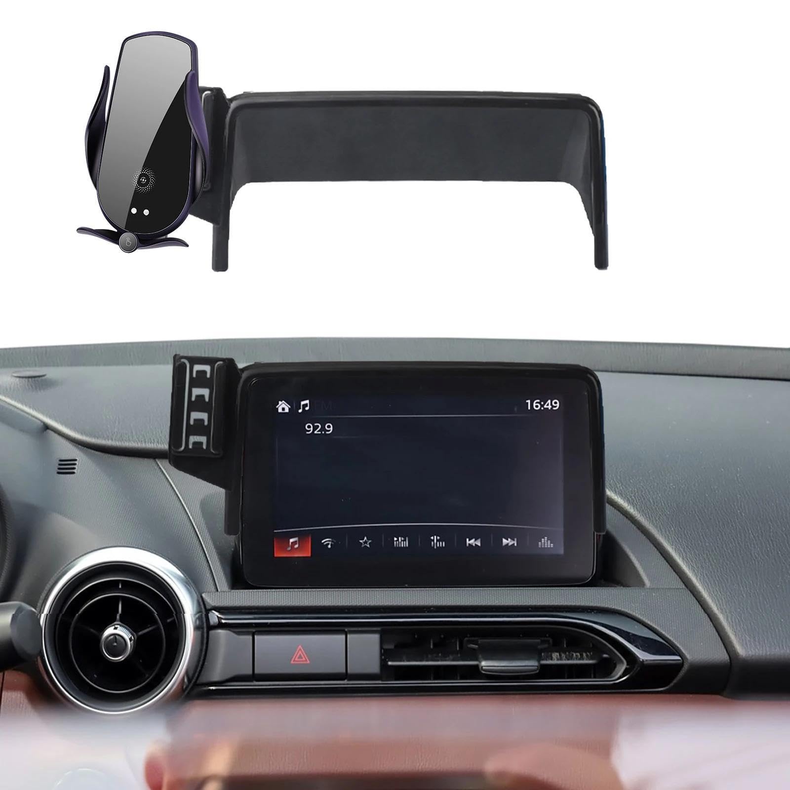 Uchwyt Samochodowy na Telefon dla Mazda ND MX5 2016-2023, uchwyt na telefon komórkowy dla samochodu, ekran, stała podstawa, stojak na nawigację GPS (podstawa i uchwyt 5)