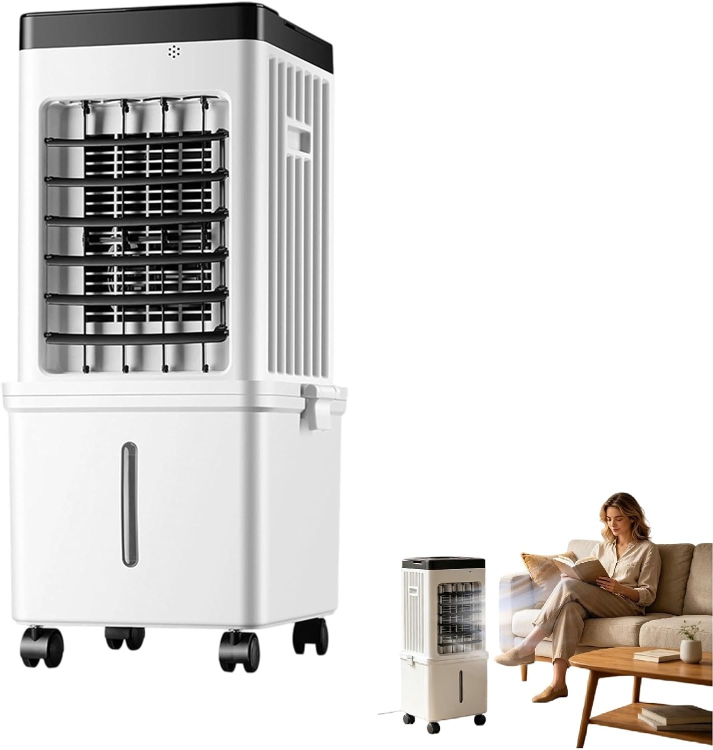 Hoseless Portable Air Conditioner 10L, 3-in-1 Evaporative Air Cooler